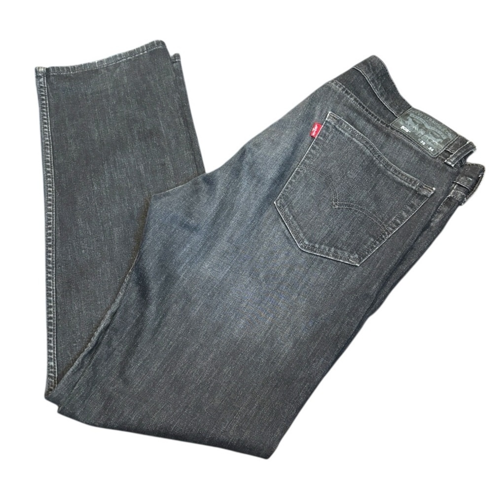 Levi’s 505 Regular Fit Black Jeans Straight Leg Denim‎ Size 36x34